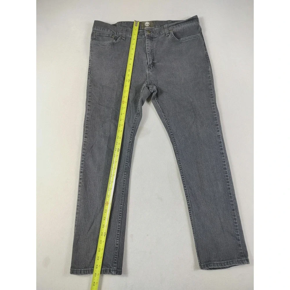 Timberland Jeans Mens 38 Gray‎ Charcoal Wash Straight Stretch Denim Streetwear